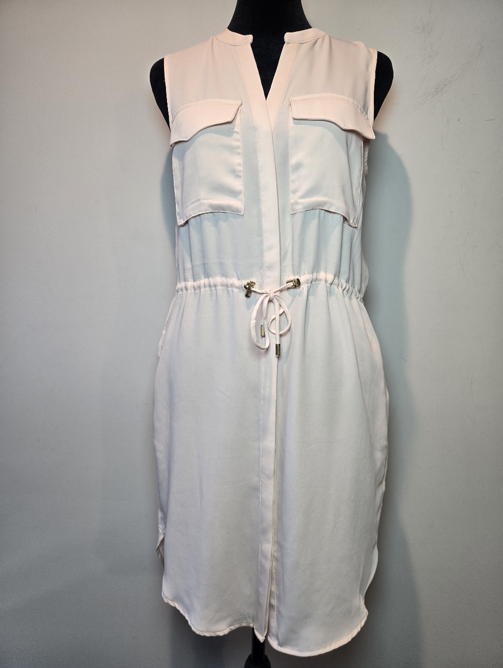 H&M Dress Women's 2 Beige Cream Casual Summer Night Out